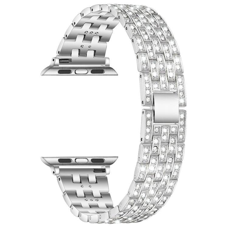 Cinturino per orologio xDfind Five Beads Full Diamond in metallo con diamanti, For Apple Watch 42 / 44 / 45 / 46 / 49mm, For Apple Watch 38 / 40 / 41 / S10 42mm