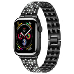 Cinturino per orologio xDfind Five Beads Full Diamond in metallo con diamanti, For Apple Watch 42 / 44 / 45 / 46 / 49mm, For Apple Watch 38 / 40 / 41 / S10 42mm