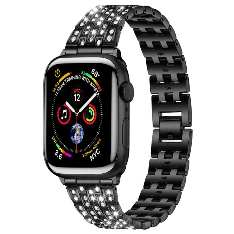 Cinturino per orologio xDfind Five Beads Full Diamond in metallo con diamanti, For Apple Watch 42 / 44 / 45 / 46 / 49mm, For Apple Watch 38 / 40 / 41 / S10 42mm