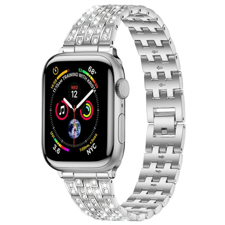 Cinturino per orologio xDfind Five Beads Full Diamond in metallo con diamanti, For Apple Watch 42 / 44 / 45 / 46 / 49mm, For Apple Watch 38 / 40 / 41 / S10 42mm