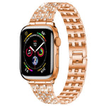 Cinturino per orologio xDfind Five Beads Full Diamond in metallo con diamanti, For Apple Watch 42 / 44 / 45 / 46 / 49mm, For Apple Watch 38 / 40 / 41 / S10 42mm