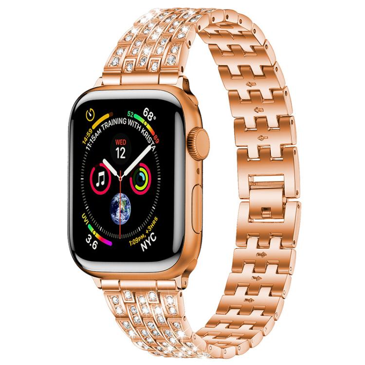 Cinturino per orologio xDfind Five Beads Full Diamond in metallo con diamanti, For Apple Watch 42 / 44 / 45 / 46 / 49mm, For Apple Watch 38 / 40 / 41 / S10 42mm