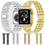 Cinturino per orologio xDfind Five Beads Full Diamond in metallo con diamanti, For Apple Watch 42 / 44 / 45 / 46 / 49mm, For Apple Watch 38 / 40 / 41 / S10 42mm