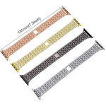 Cinturino per orologio xDfind Five Beads Full Diamond in metallo con diamanti, For Apple Watch 42 / 44 / 45 / 46 / 49mm, For Apple Watch 38 / 40 / 41 / S10 42mm