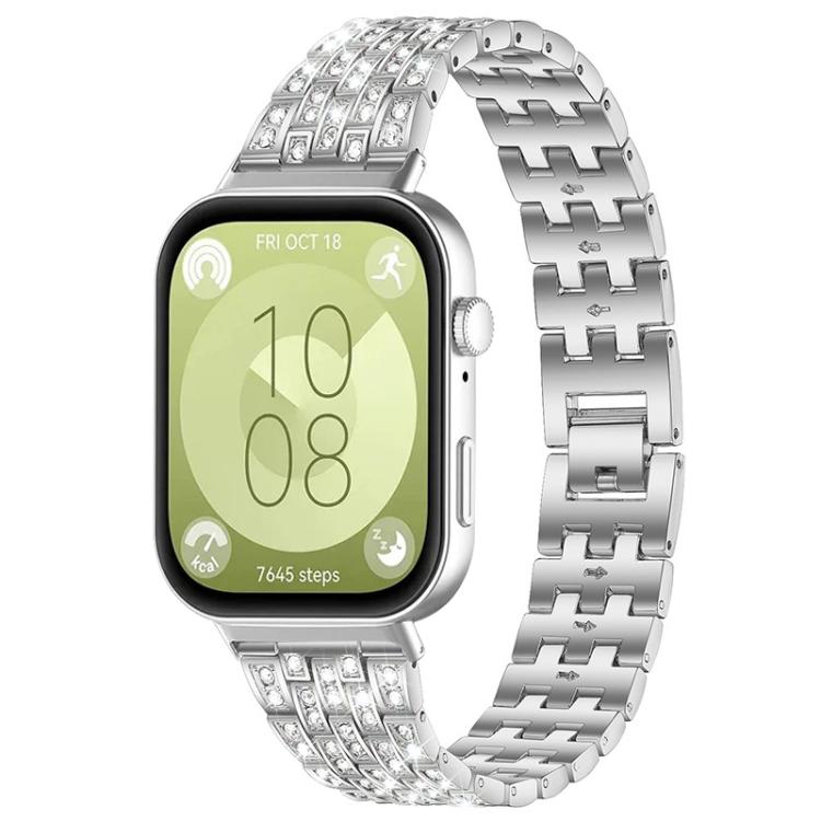 Cinturino per orologio xDfind Five Beads Full Diamond in metallo con diamanti, For Huawei Watch Fit4 / Fit4 Pro / Fit3