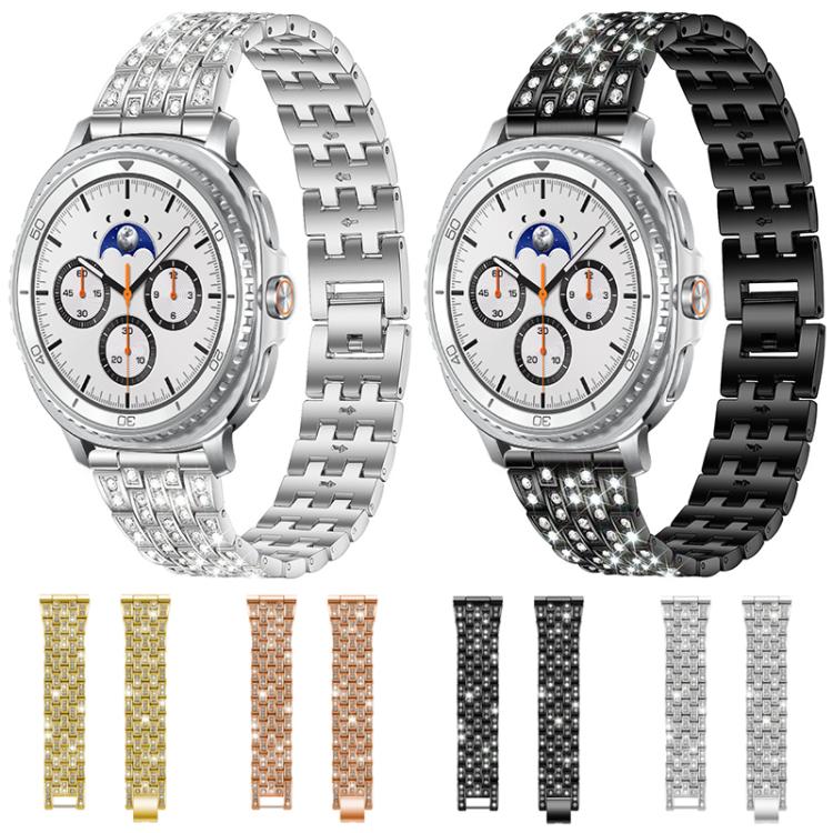 Cinturino per orologio xDfind Five Beads Full Diamond in metallo con diamanti, For Samsung Galaxy Watch Ultra/Ultra 2025, For Samsung Galaxy Watch8 / 8 Classic