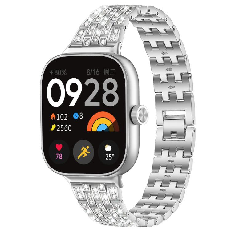 Cinturino per orologio xDfind Five Beads Full Diamond in metallo con diamanti, For Xiaomi Band 9 Pro/8 Pro/Redmi Watch6/5/4