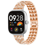 Cinturino per orologio xDfind Five Beads Full Diamond in metallo con diamanti, For Xiaomi Band 9 Pro/8 Pro/Redmi Watch6/5/4