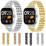 Cinturino per orologio xDfind Five Beads Full Diamond in metallo con diamanti, For Xiaomi Band 9 Pro/8 Pro/Redmi Watch6/5/4