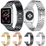 Cinturino per orologio in metallo con texture a squame di pesce xDfind, For Apple Watch 42 / 44 / 45 / 46 / 49mm, For Apple Watch 38 / 40 / 41 / S11 42mm