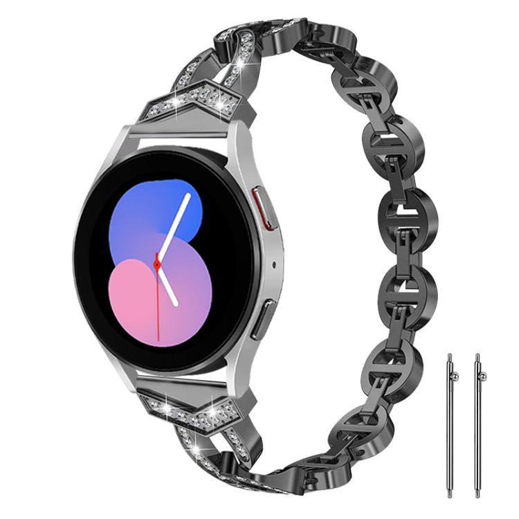 Cinturino per orologio xDfind in acciaio inossidabile con diamanti, 20mm, 22mm