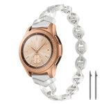 Cinturino per orologio xDfind in acciaio inossidabile con diamanti, 20mm, 22mm