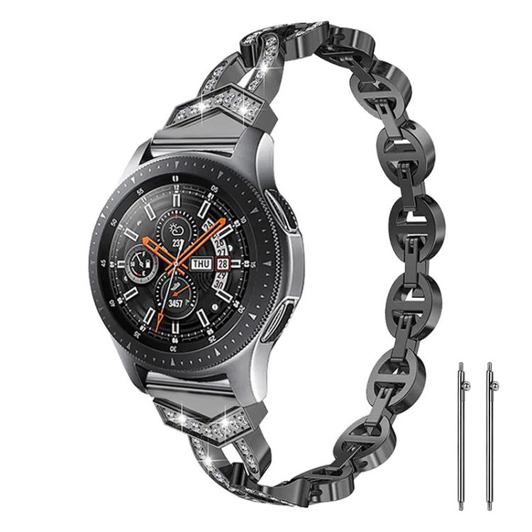 Cinturino per orologio xDfind in acciaio inossidabile con diamanti, 20mm, 22mm
