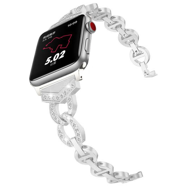 Cinturino per orologio xDfind in acciaio inossidabile con diamanti, For Apple Watch 42 / 44 / 45 / 46 / 49mm, For Apple Watch 38 / 40 / 41 / S10 42mm