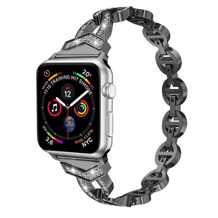 Cinturino per orologio xDfind in acciaio inossidabile con diamanti, For Apple Watch 42 / 44 / 45 / 46 / 49mm, For Apple Watch 38 / 40 / 41 / S10 42mm