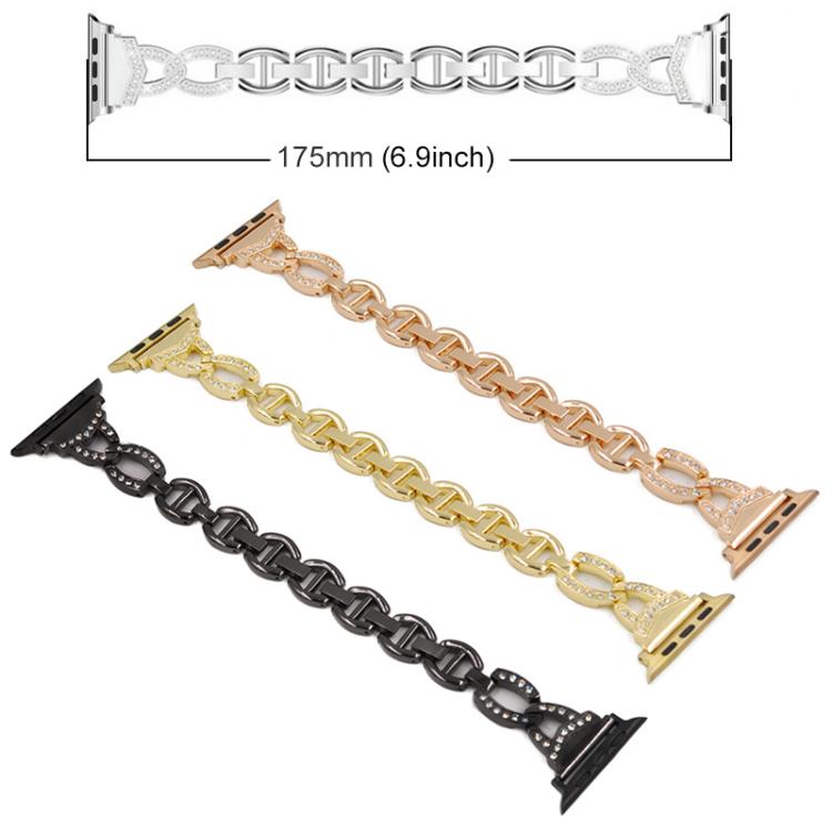 Cinturino per orologio xDfind in acciaio inossidabile con diamanti, For Apple Watch 42 / 44 / 45 / 46 / 49mm, For Apple Watch 38 / 40 / 41 / S10 42mm