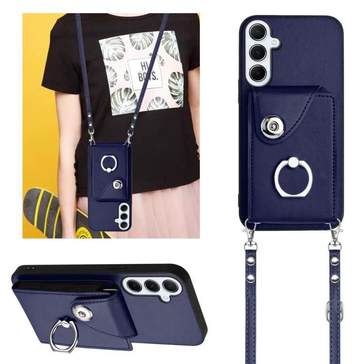 Custodia per telefono con anello porta carte e cordino lungo, For Samsung Galaxy A26 5G, For Samsung Galaxy A06 4G