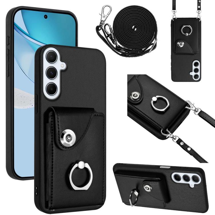 Custodia per telefono con anello porta carte e cordino lungo, For Samsung Galaxy A26 5G, For Samsung Galaxy A06 4G