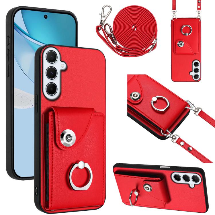 Custodia per telefono con anello porta carte e cordino lungo, For Samsung Galaxy A26 5G, For Samsung Galaxy A06 4G