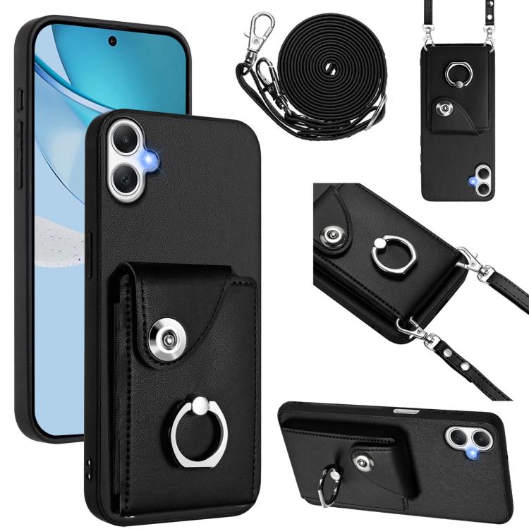 Custodia per telefono con anello porta carte e cordino lungo, For Samsung Galaxy A26 5G, For Samsung Galaxy A06 4G