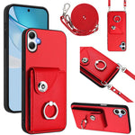 Custodia per telefono con anello porta carte e cordino lungo, For Samsung Galaxy A26 5G, For Samsung Galaxy A06 4G