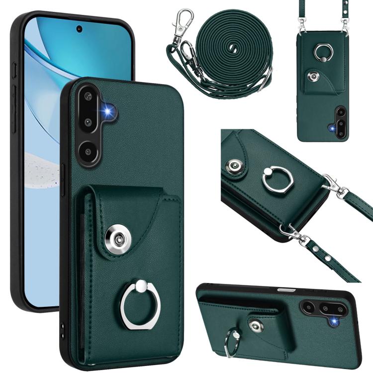 Custodia per telefono con anello porta carte e cordino lungo, For Samsung Galaxy M56 5G, For Samsung Galaxy M16 5G / F16 5G, For Samsung Galaxy M35 5G