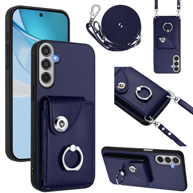 Custodia per telefono con anello porta carte e cordino lungo, For Samsung Galaxy M56 5G, For Samsung Galaxy M16 5G / F16 5G, For Samsung Galaxy M35 5G