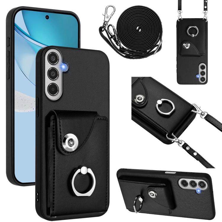 Custodia per telefono con anello porta carte e cordino lungo, For Samsung Galaxy M56 5G, For Samsung Galaxy M16 5G / F16 5G, For Samsung Galaxy M35 5G