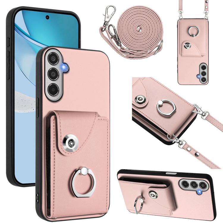 Custodia per telefono con anello porta carte e cordino lungo, For Samsung Galaxy M56 5G, For Samsung Galaxy M16 5G / F16 5G, For Samsung Galaxy M35 5G