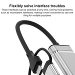 USB / Type-C / 8 Pin to CF / TF / SD Card Reader, 3.5mm HUB Adapter 6 in 1 Docking Station, 6-in-1