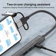 USB / Type-C / 8 Pin to PD, 2 x USB, 2 x Type-C HUB Adapter 5 in 1 Docking Station, 5-in-1