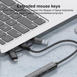 USB / Type-C / 8 Pin to PD, 2 x USB, 2 x Type-C HUB Adapter 5 in 1 Docking Station, 5-in-1