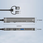 USB / Type-C / 8 Pin to TF / SD Card Reader, USB, Type-C HUB Adapter 5 in 1 Docking Station, 5-in-1 Card Reader