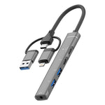 USB / Type-C / 8 Pin to 3.5mm, PD, 2 x USB, Type-C HUB Adapter 5 in 1 Docking Station, 5-in-1 3.5mm