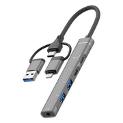 USB / Type-C / 8 Pin to 3.5mm, PD, 2 x USB, Type-C HUB Adapter 5 in 1 Docking Station, 5-in-1 3.5mm