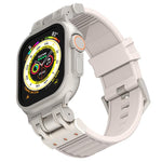 Cinturino per orologio in silicone con texture a strisce Mecha, For Apple Watch 46mm / 49mm / 45mm / 44mm