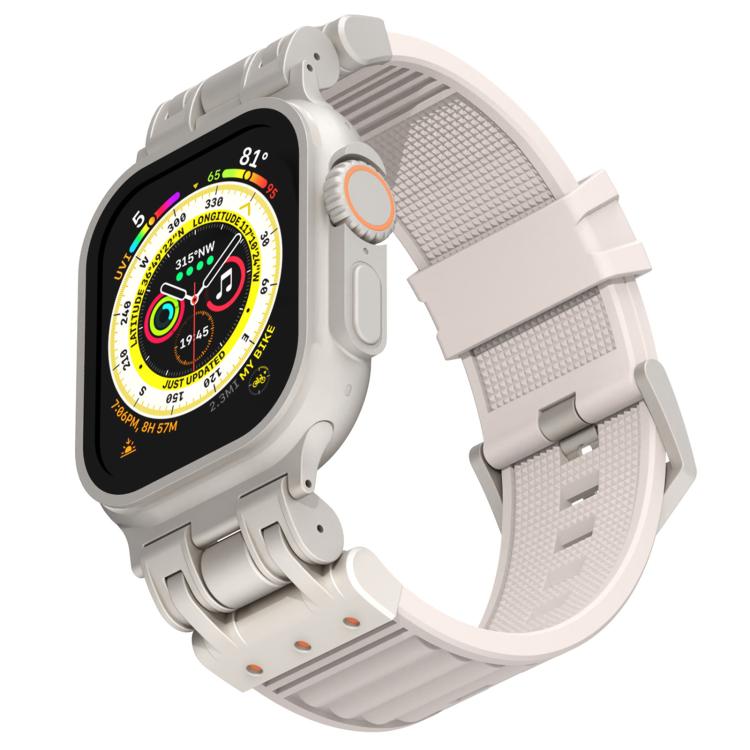 Cinturino per orologio in silicone con texture a strisce Mecha, For Apple Watch 46mm / 49mm / 45mm / 44mm