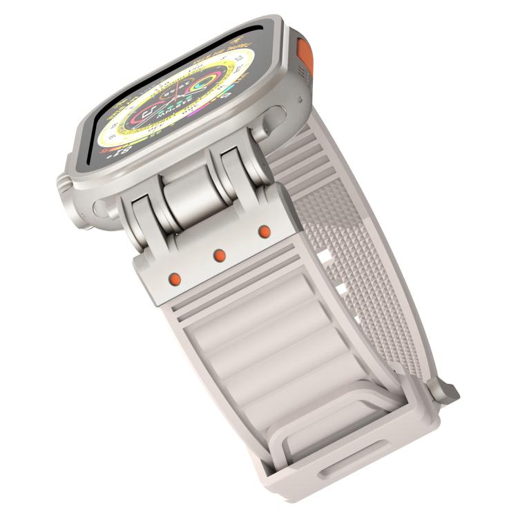 Cinturino per orologio in silicone con texture a strisce Mecha, For Apple Watch 46mm / 49mm / 45mm / 44mm