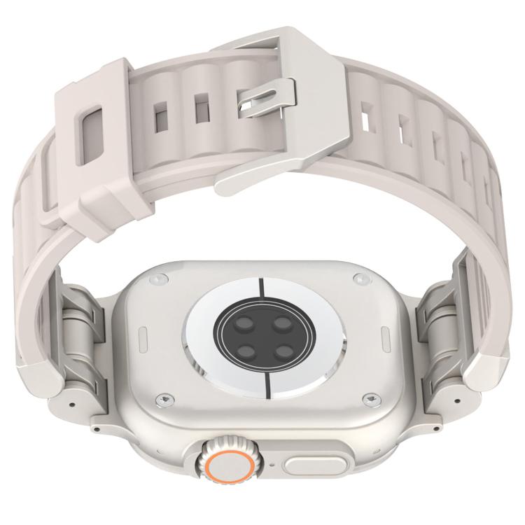 Cinturino per orologio in silicone con texture a strisce Mecha, For Apple Watch 46mm / 49mm / 45mm / 44mm