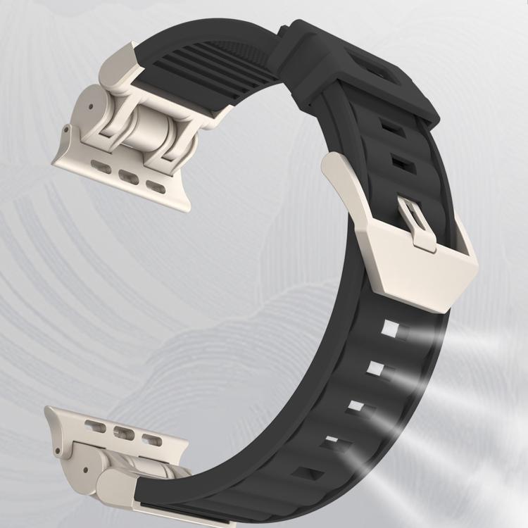 Cinturino per orologio in silicone con texture a strisce Mecha, For Apple Watch 46mm / 49mm / 45mm / 44mm
