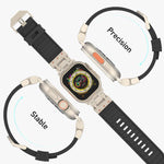 Cinturino per orologio in silicone con texture a strisce Mecha, For Apple Watch 46mm / 49mm / 45mm / 44mm