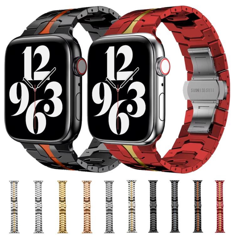 Cinturino per orologio xDfind in acciaio inossidabile con fibbia a farfalla, For Apple Watch 42 / 44 / 45 / 46 / 49mm, For Apple Watch 38 / 40 / 41 / S10 42mm