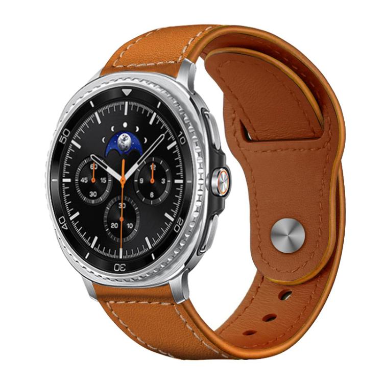 Cinturino per orologio xDfind con fibbia a rivetto in vera pelle, For Samsung Galaxy Watch8 / 8 Classic