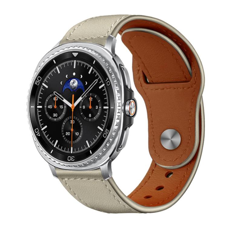 Cinturino per orologio xDfind con fibbia a rivetto in vera pelle, For Samsung Galaxy Watch8 / 8 Classic