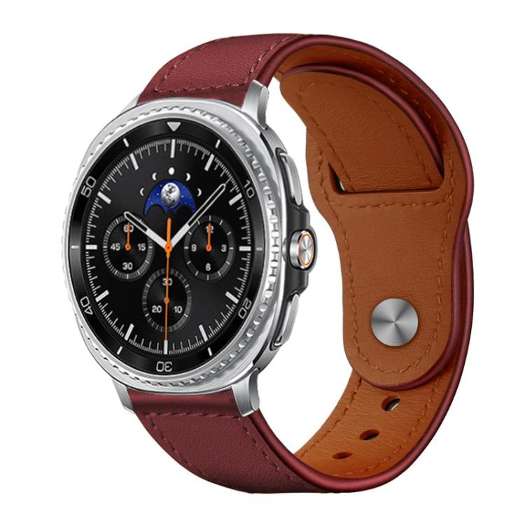Cinturino per orologio xDfind con fibbia a rivetto in vera pelle, For Samsung Galaxy Watch8 / 8 Classic
