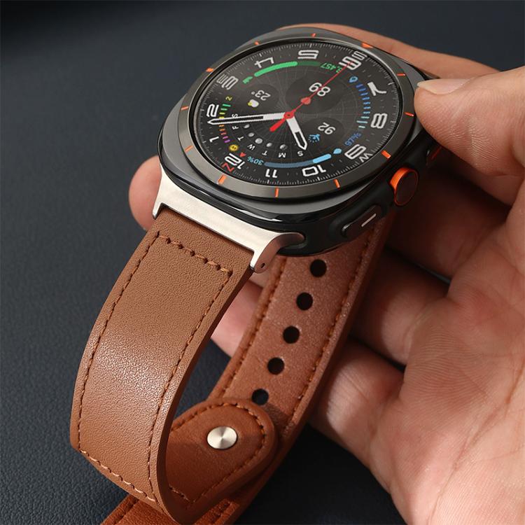 Cinturino per orologio xDfind con fibbia a rivetto in vera pelle, For Samsung Galaxy Watch8 / 8 Classic