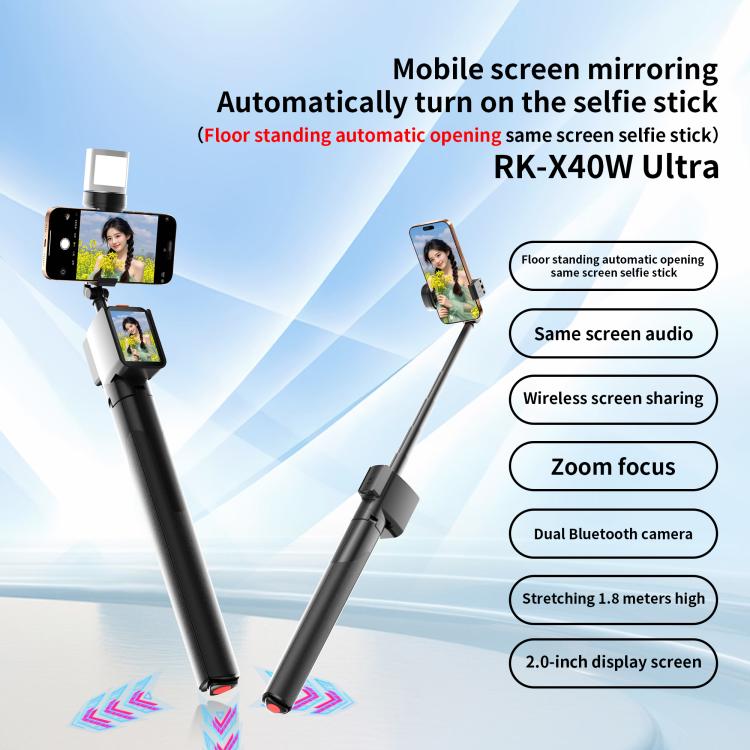 Proiettore portatile con schermo integrato e selfie stick