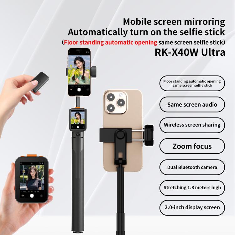 Proiettore portatile con schermo integrato e selfie stick
