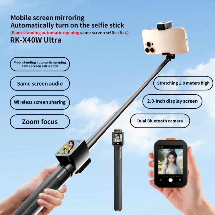 Proiettore portatile con schermo integrato e selfie stick
