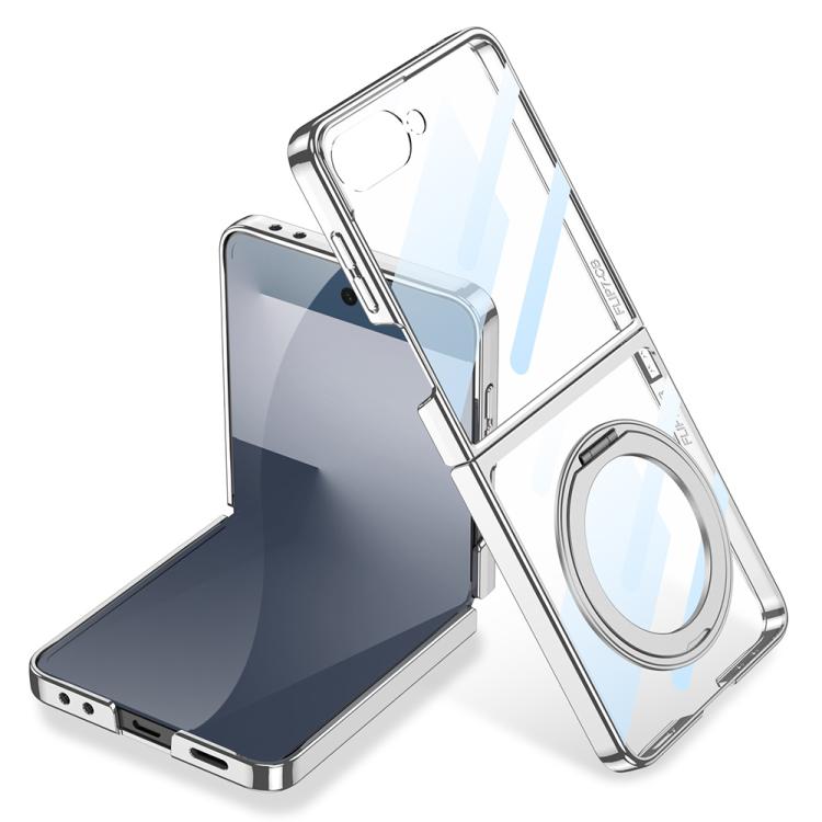 Custodia per telefono GKK con galvanizzazione integrata e copertura completa, dotata di supporto magnetico girevole., For Galaxy Z Flip8 5G, For Samsung Galaxy Z Flip7 5G